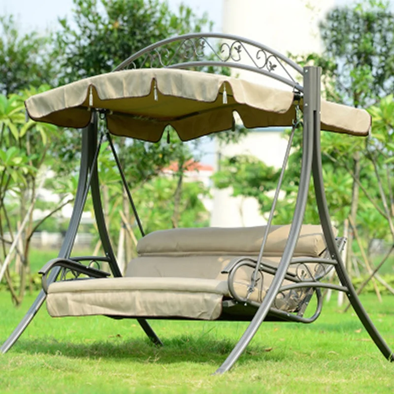 

High Quality Garden Swing Sets Beach Metal Patio Wrought Iron Patio Swings 3 Seater Bench Swing Cushion