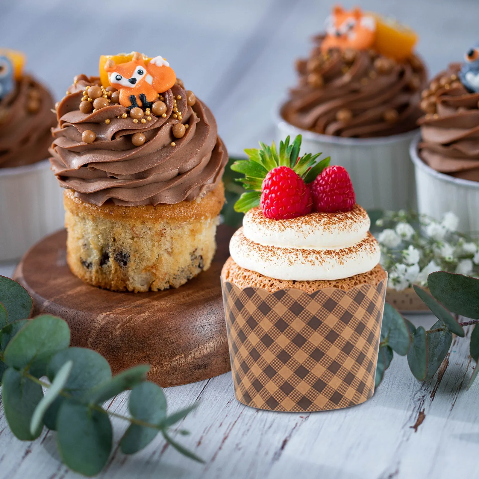 

50Pcs Paper Cupcake Liners Kraft Baking Cups Wrappers for Muffins Cupcakes Mini Cakes Party Wedding Supplies Paper Cupcake Liner