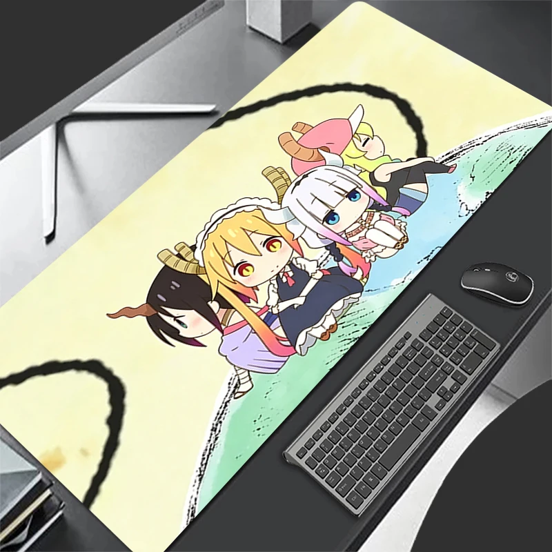 Mouse Pad Gamer Keyboard Mousepad M-iss K-obayashis Dragon Maid Extended Desk Mat Large Gaming Anti-fray Pad Cute Anime MouseMat