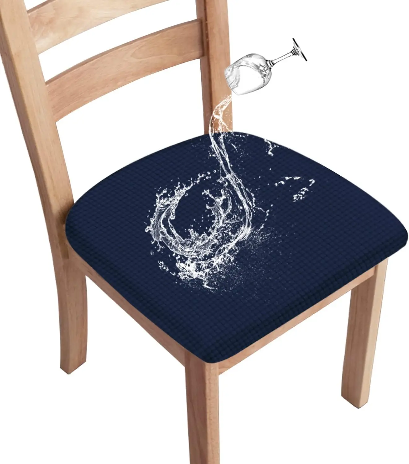 

Waterproof Seat Covers For Dining Room Chairs Covers Dining Chair Cover Kitchen Chair Covers(Navy Blue, Set Of 6)