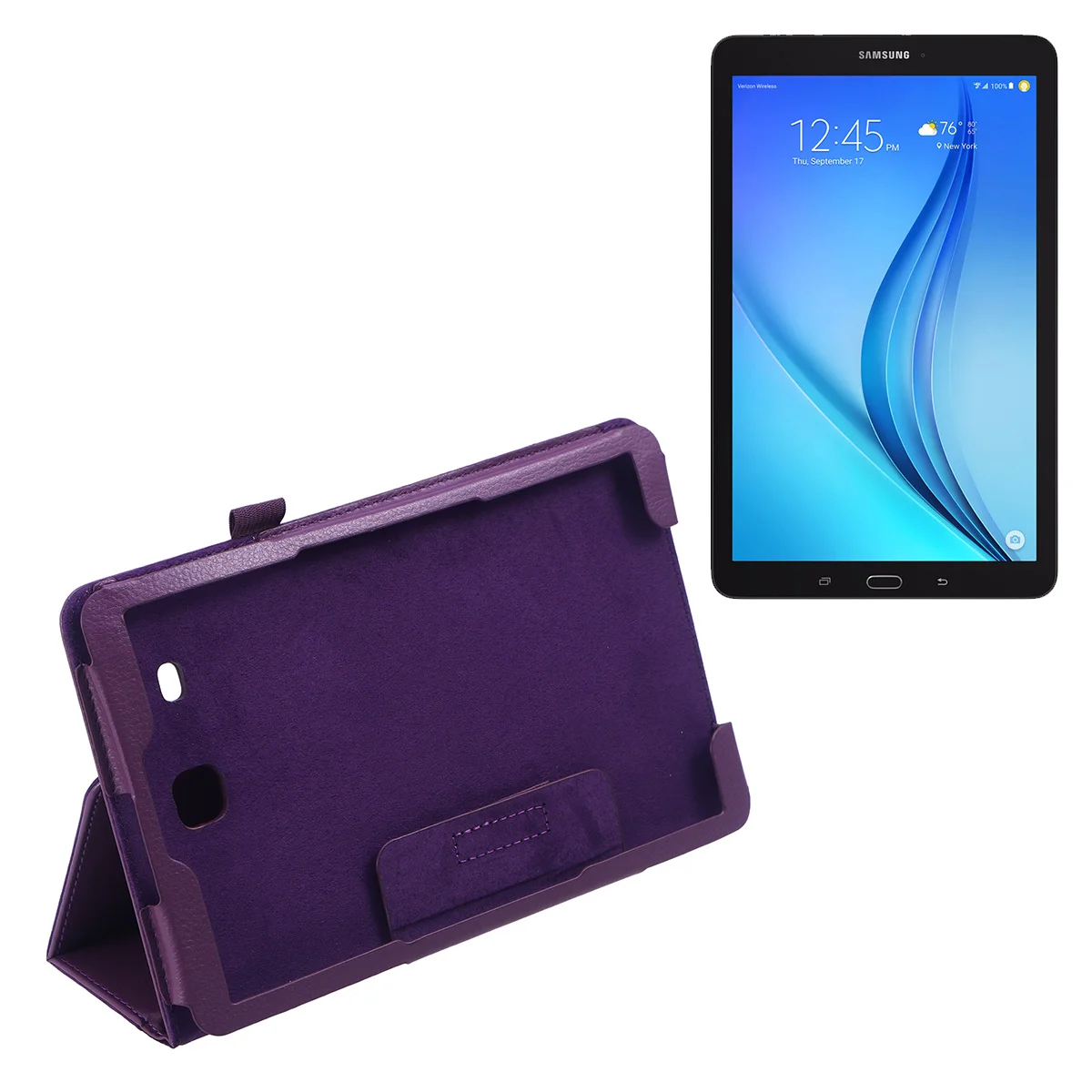 

Galaxy 9.6 Inch T560 T561 Tablet Cover Case Premium PU Purple Stylish Lightweight Compact Shockproof Foldable