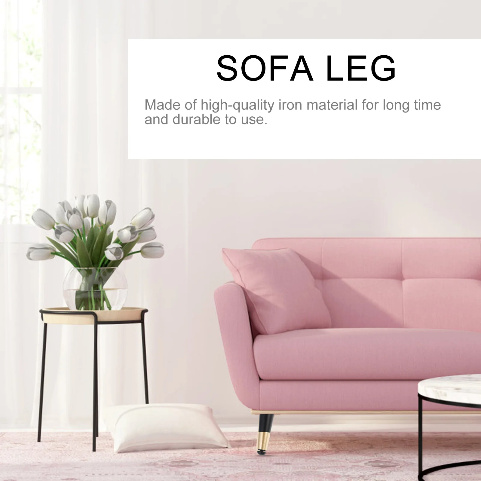 

4Pcs Furniture Feet Supports Metal Sofa Legs Adjustable for Cabinet Tea Table Bathroom Furniture Strong Load Capacity Easy