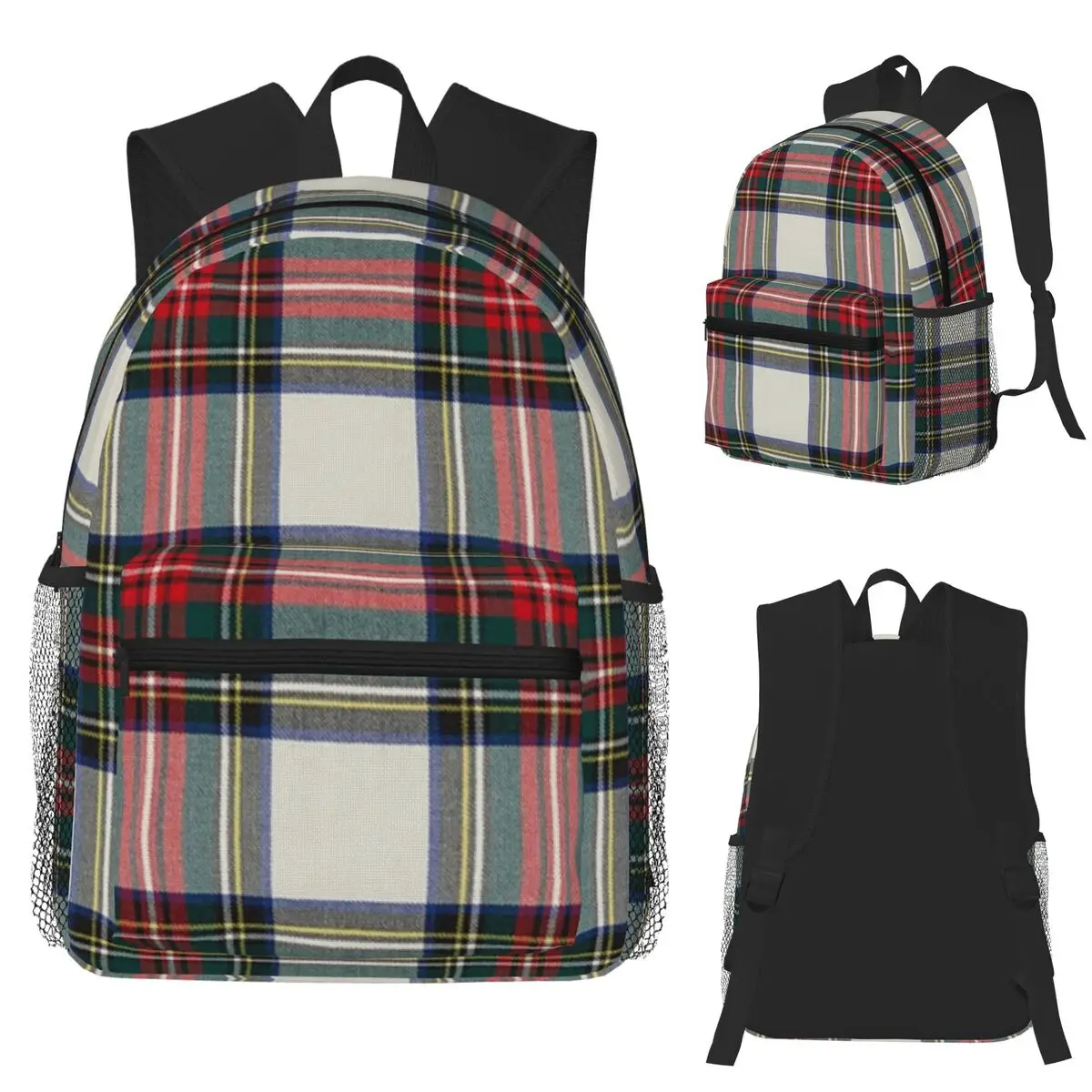 Stewart Dress Scottish Tartan Student Backpack School Bag Hiking Travel Daypack for Boys Girls Bookbag Shoulder Bags