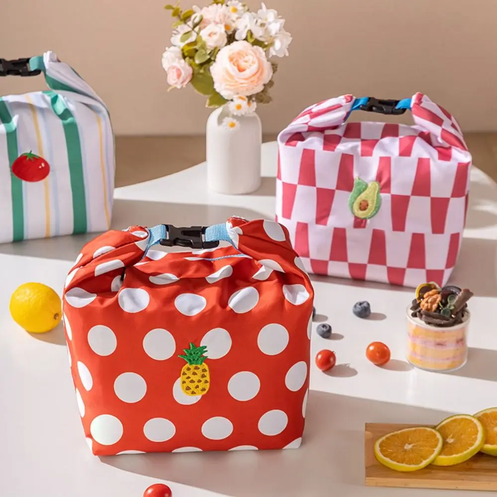 Casual Portable Lunch Box Bag Large Capacity Foldable Lunch Pack Waterproof Cartoon Food Thermal Handbag Outdoor