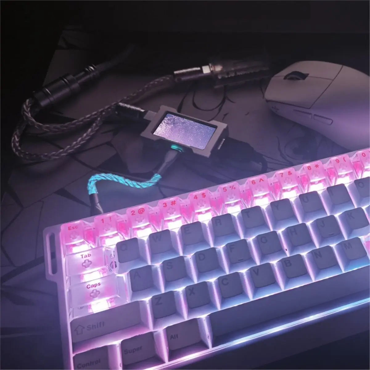 Cmpt And Acce Store Offer PC Accessories Gaming USB Hub 2-to-3 Port 8K Hz Independen Power with Screen Silver