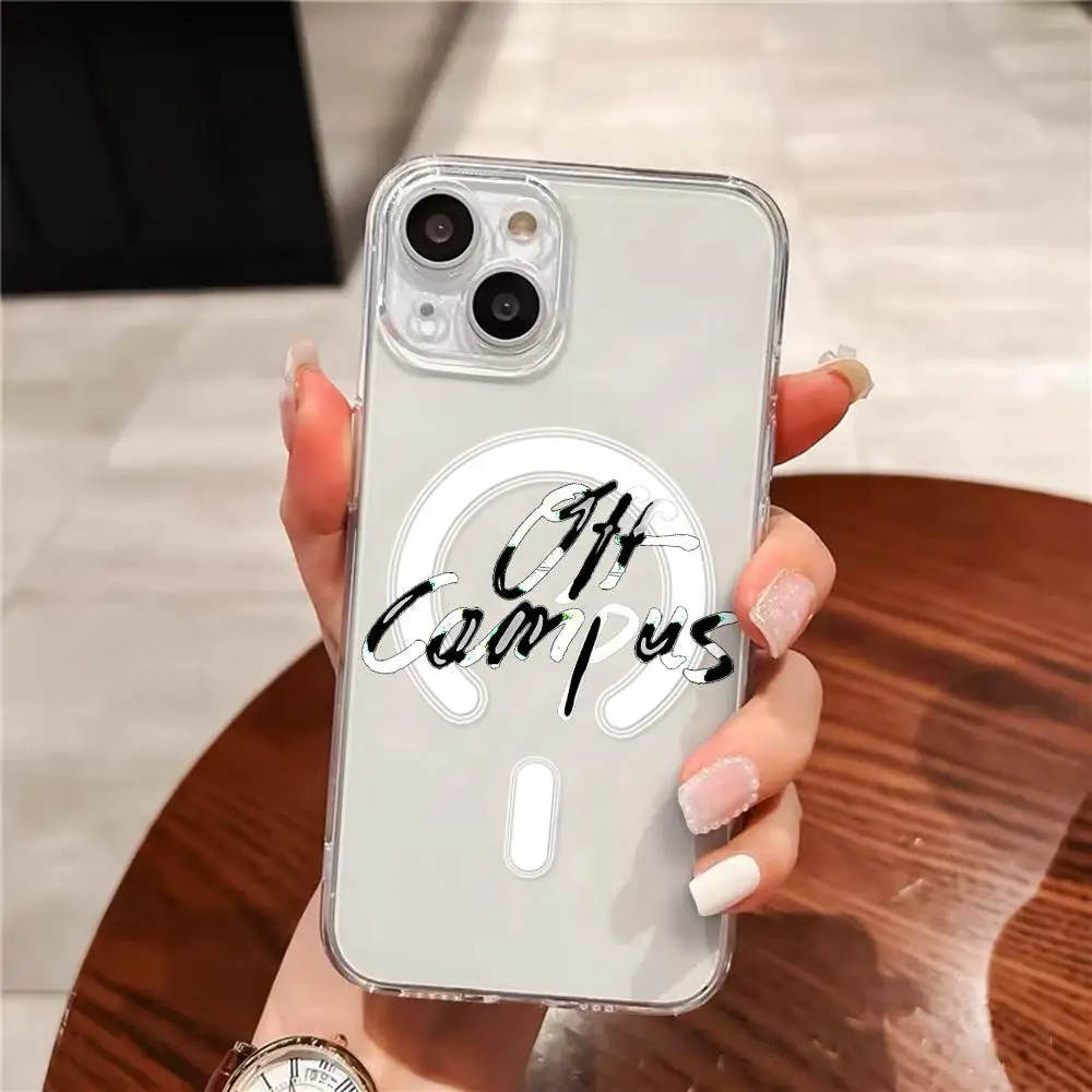 TV O-Off Campus Phone Case Magnetic Crystal Clear Case for iPhone 17-12 Pro Max Plus Slim Transparent Cover Charging view 3