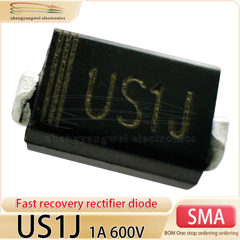 US1J SMA UJ DO-214AC 1A 600V U1J 50PCS ESD TVS Fast Recovery Diode