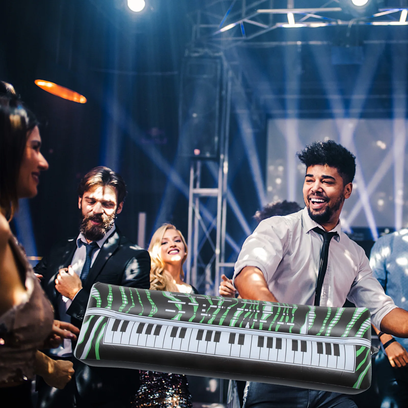 

2Pcs Inflatable Electronic Keyboards Hard Smooth PVC Construction Ideal for Beach Pool Parties Photo Booths Tropical Themed