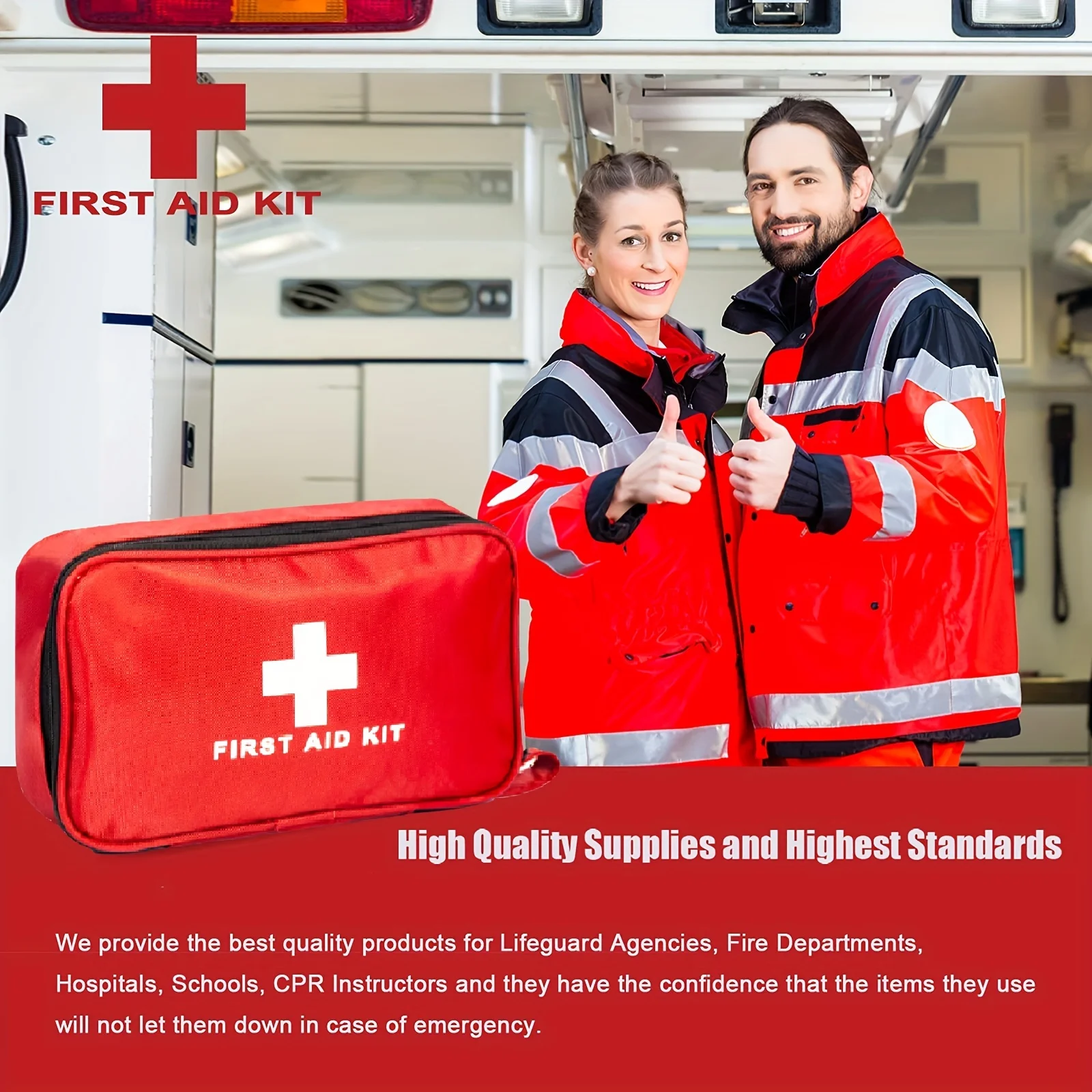 First Aid Kit, 184 Piece Compact Medical Survival Kit/Box With Lightweight Hard Case For The Car, Motorcycle, Home, Workplace,