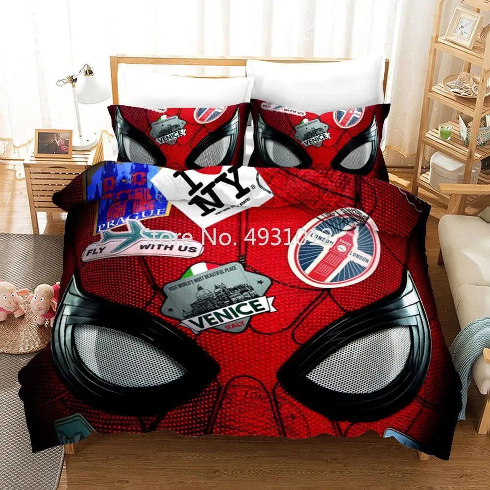 Avenger Alliance Bedding Set Spiderman Queen King Size Comforter Bedclothes Disney Duvet Cover Bedroom Decor