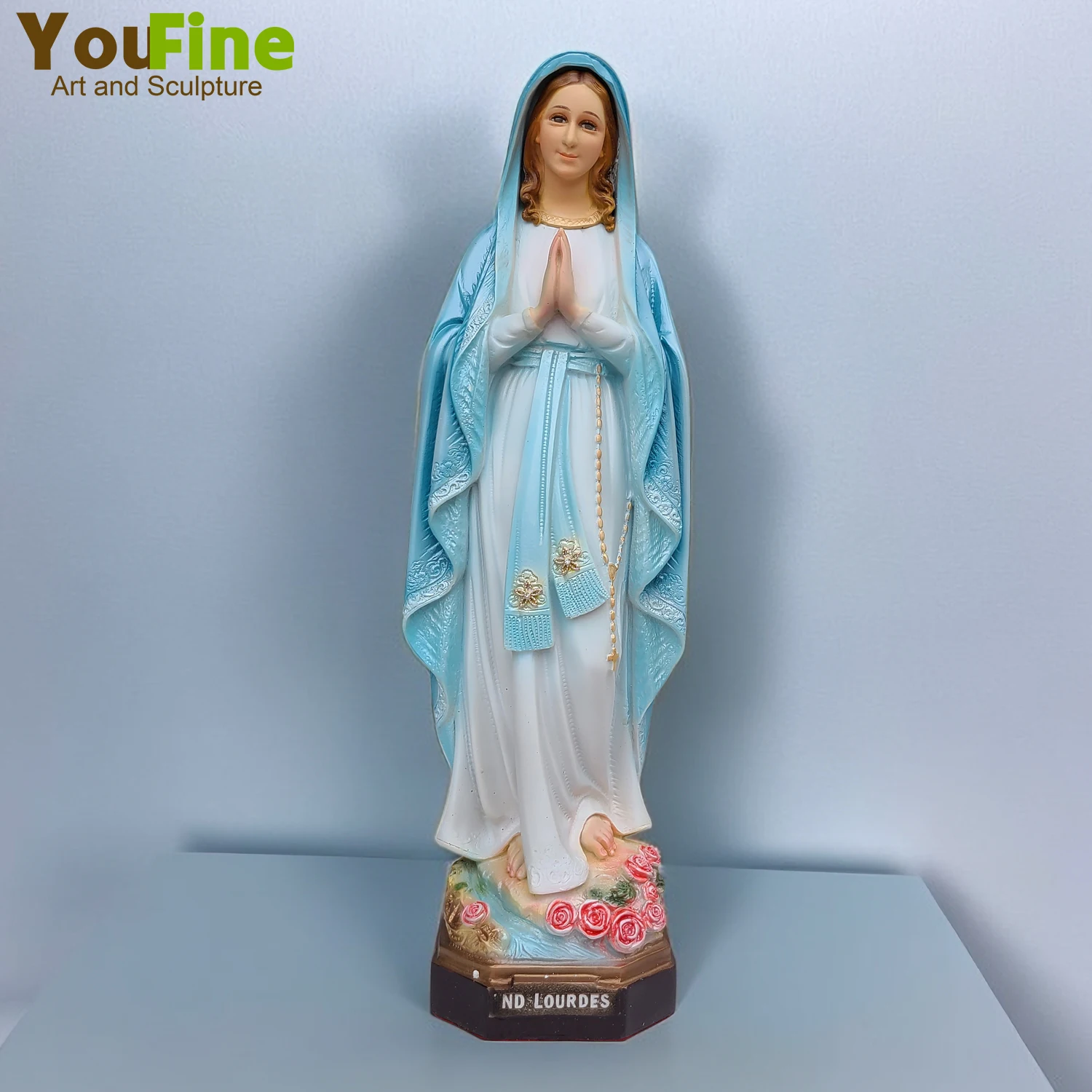 

51cm Religious Resin Sculpture Our Lady Of N.D.Lourdes Resin Statue Catholic Of Mary Our Lady Lourdes For Home Church Decoration