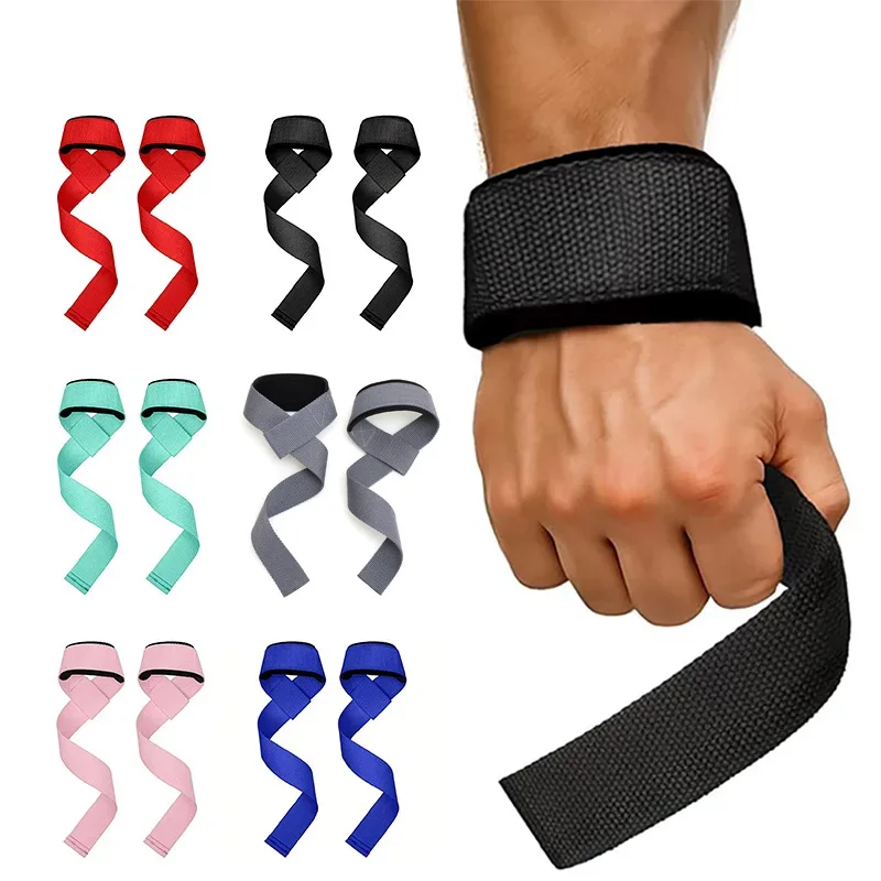 1 Pair Gym Lifting Straps Fitness Gloves Anti-slip Hand Wrap