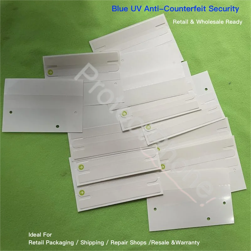 50Sets UV Anti-Fake Self-Adhesive Security Paper Seals For 17E 17Air 16 17Pro Pro Max Plus Warranty Void Tamper Evident Labels