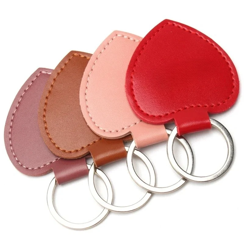 

Heart Shape Custom LOGO Leather Keychain Laser Engrave Car Keyring Pendant Personalize Company Name Room Numbers Key Chain Gift