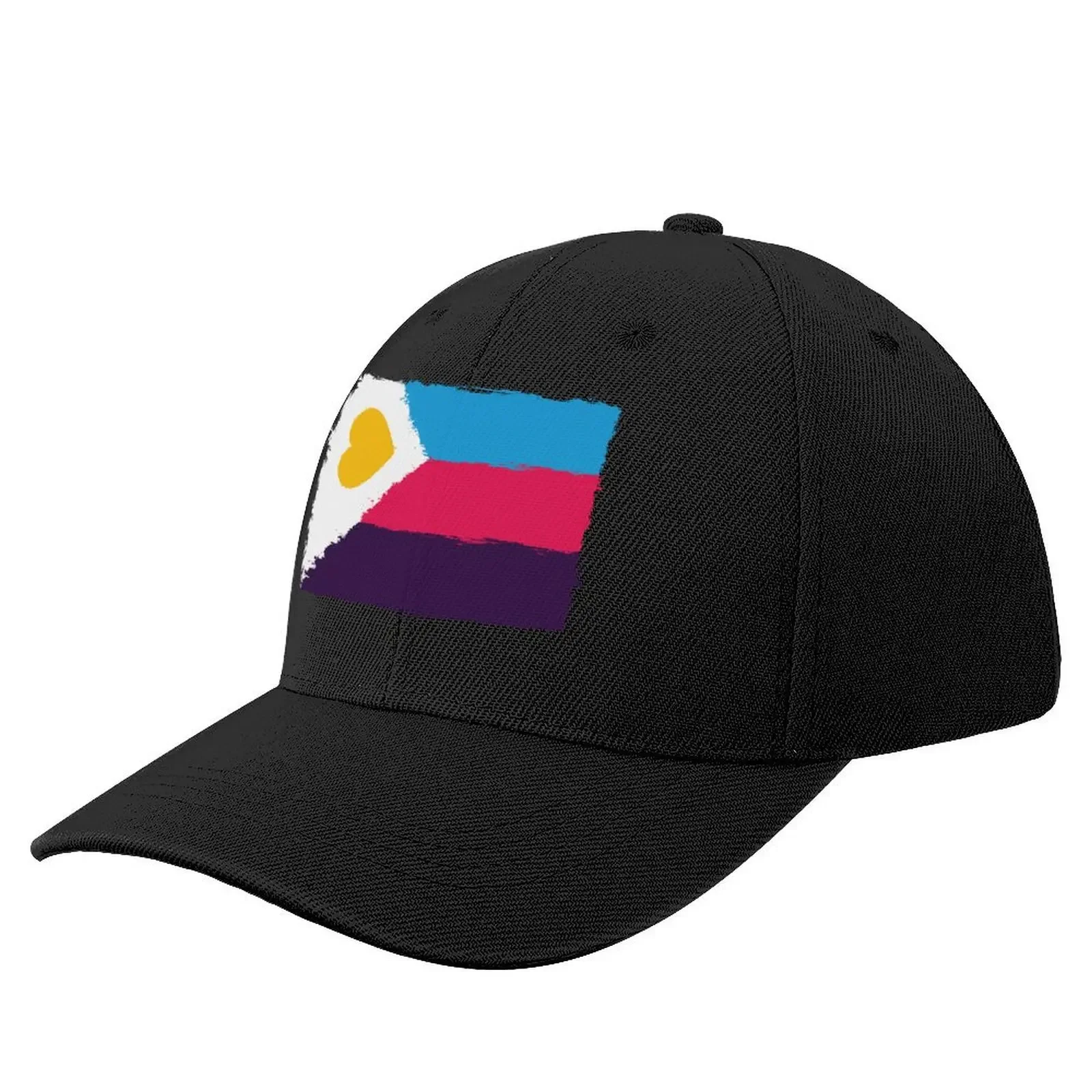 Polyamory Flag - Paint Strokes - New Pride Colors! Baseball Cap Ball Cap fishing hat Sports Cap Elegant Women's Hats Men's