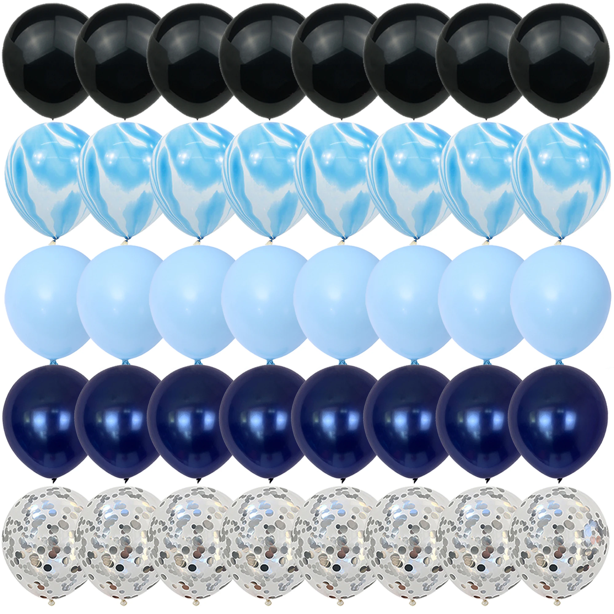 40PCS Black Flash Night Blue Black Balloons Gender Reveal Wedding Valentine's Day Baby Shower Birthday Globos Party Decorations