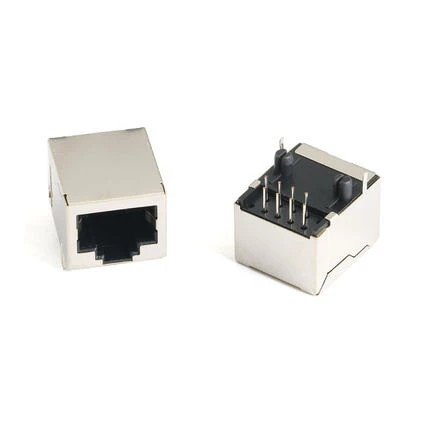 RJ45 Network Ethernet 8P 8C Female Socket Connectors 8Pin PCB Mount RJ45 8P8C Single Network Port 18x13mm