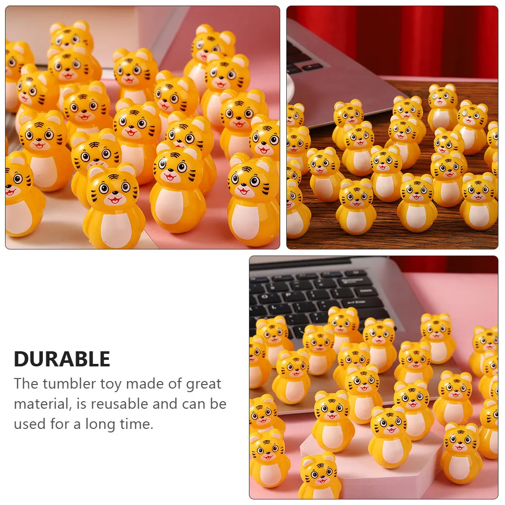 20 Stuks Tijger Tumbler Creatieve Wiebelende Versiering Thuiskantoor Desktop Decoratie Kindercadeau Tumbler Speelgoed Wiebelend Speelgoed