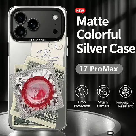 Fun Parody Cartoon Sexy Condom Phone Case Color electrosilvering For iPhone 17 16 14 15 12 Pro Plus 13 Pro MAX phone Drop case