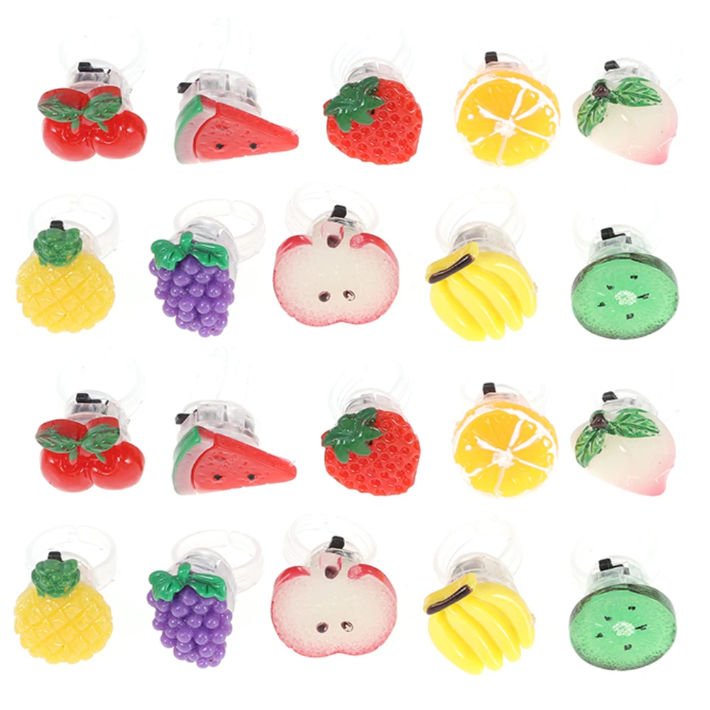 

28 Pcs Glowing Ring Finger Girls Rings Crystal Halloween Led Plastic for Child The