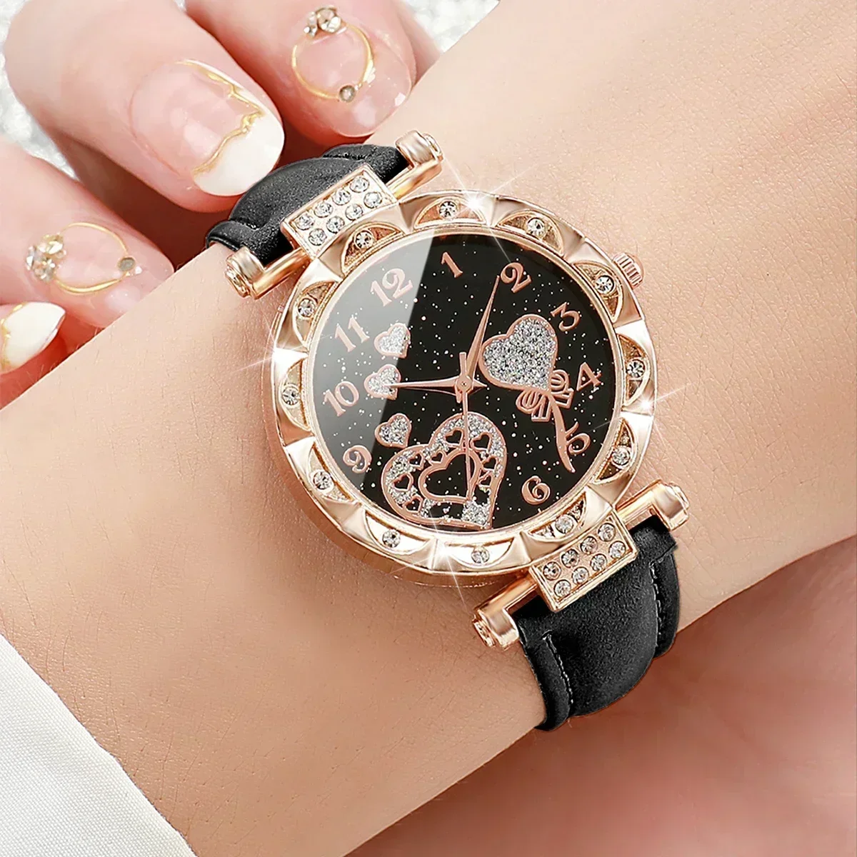 20263pcs Fashion Trendy Student Quartz Watch Simple Leather Wristwatch for Women