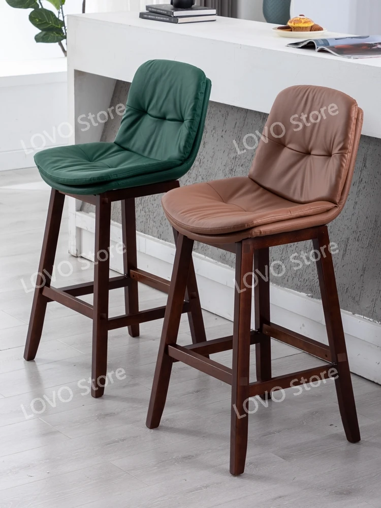 Bar chair Modern simple Nordic backrest Front desk   Home restaurant Island bench