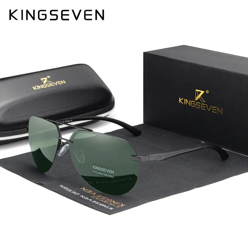 نظارات Kingseven الراقية بدون إطار، اختيار عصري وعصري، مع تصميم خفيف الوزن يجلب سحرًا وأناقة لا مثيل لها، مما يعزز صورةك بشكل مثالي