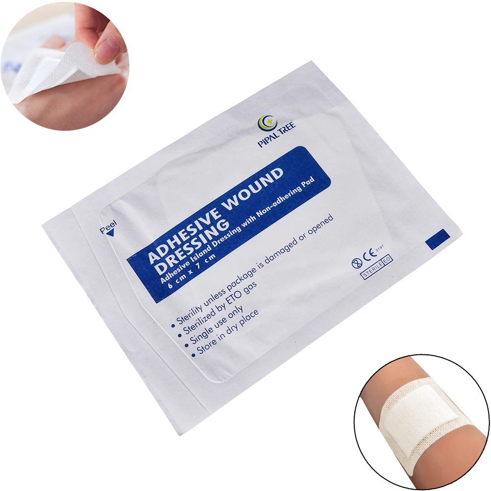 10pcs 6x7cm Breathable Non-Woven Medical Adhesive Wound Dressing Large Band Aid Bandage Health Care Tools