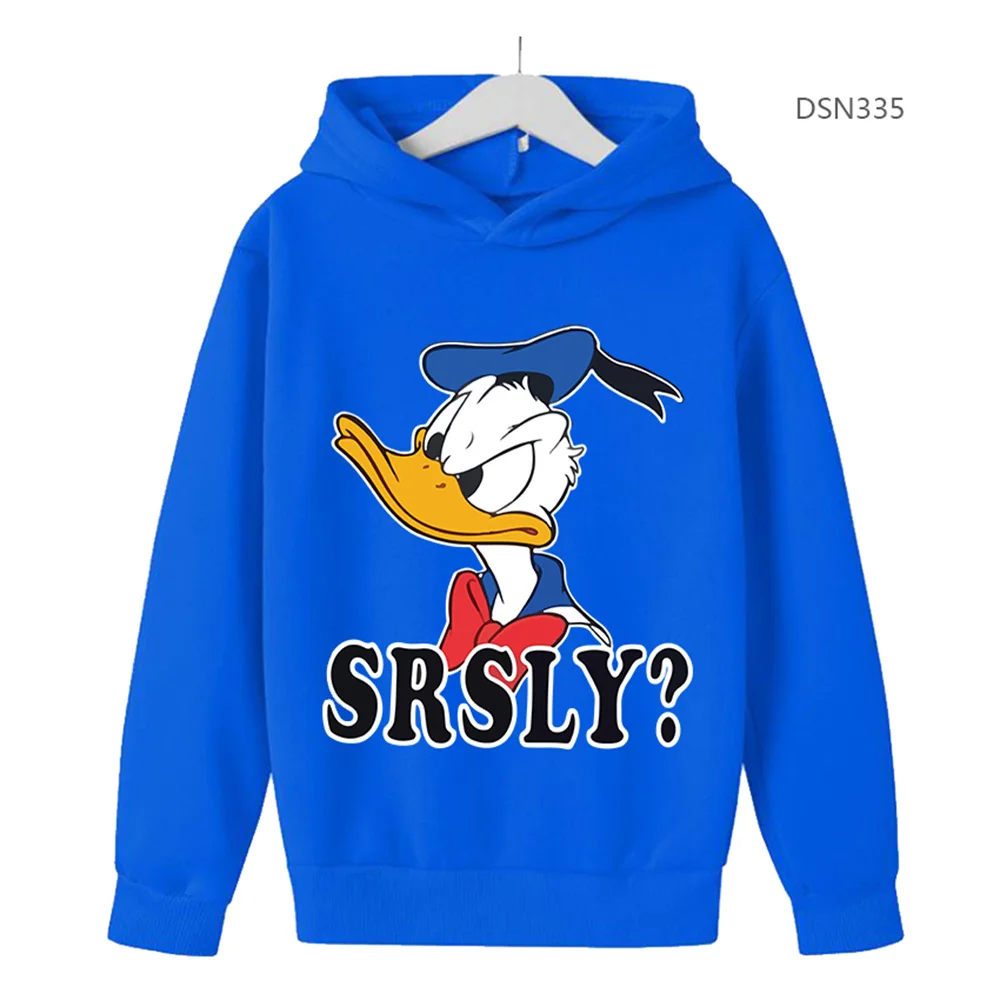 2024 Disney Hoodie Y2K 90s Cartoon Manga Anime Donald Duck  Children Clothes Kid Girl Boy Sweatshirt Hoody Baby Top Pullover