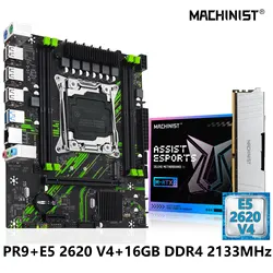 MACHINIST X99 PR9 Motherboard Set Kit With Intel LGA2011-3 Xeon E5 2620 V4 CPU DDR4 (1*16GB) 2133MHZ RAM Memory NVME M.2 SATA