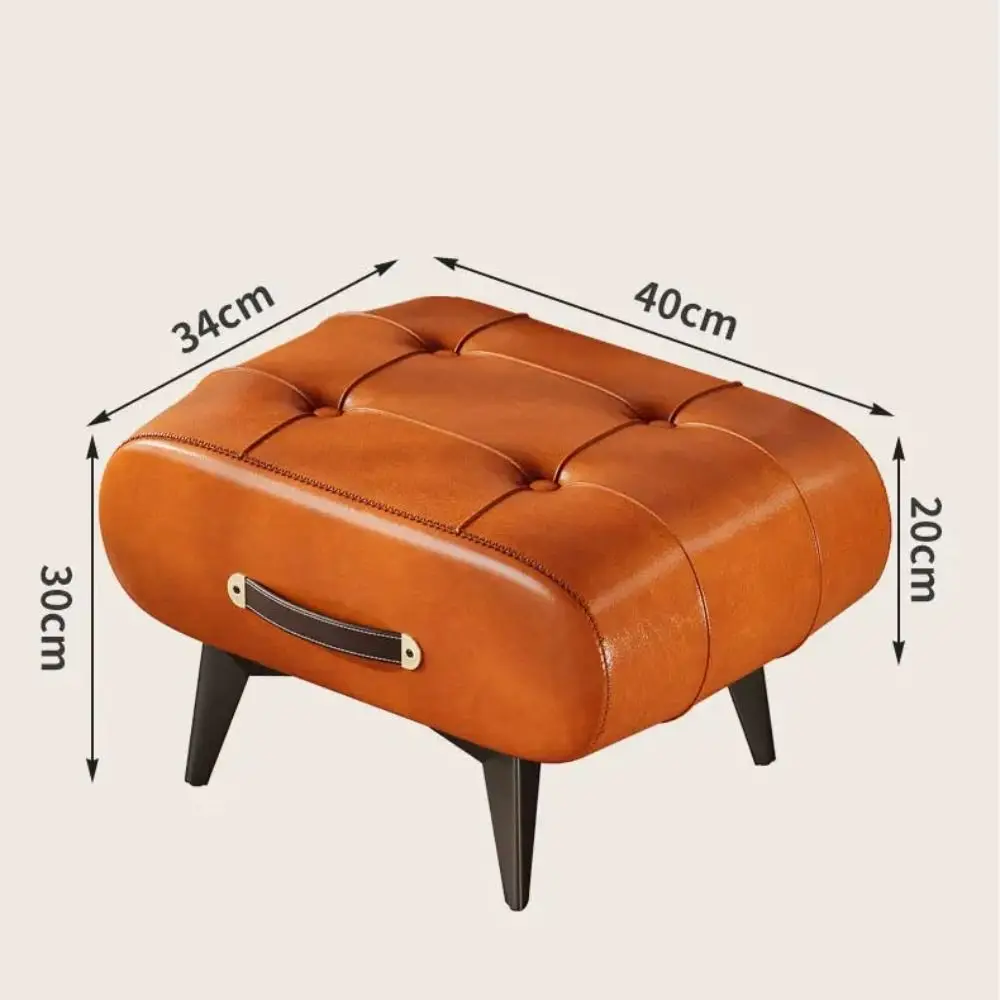 Footrest Luxury Leather Stools High-end Leather Shoe Bench Multifunctional Home Low Stool Living Room