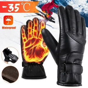 Winter Heated Gloves Waterproof Cold-Resistant USB Electric Heating Gloves Windproof Thermal Hand Warmer For Cold Weather Gift