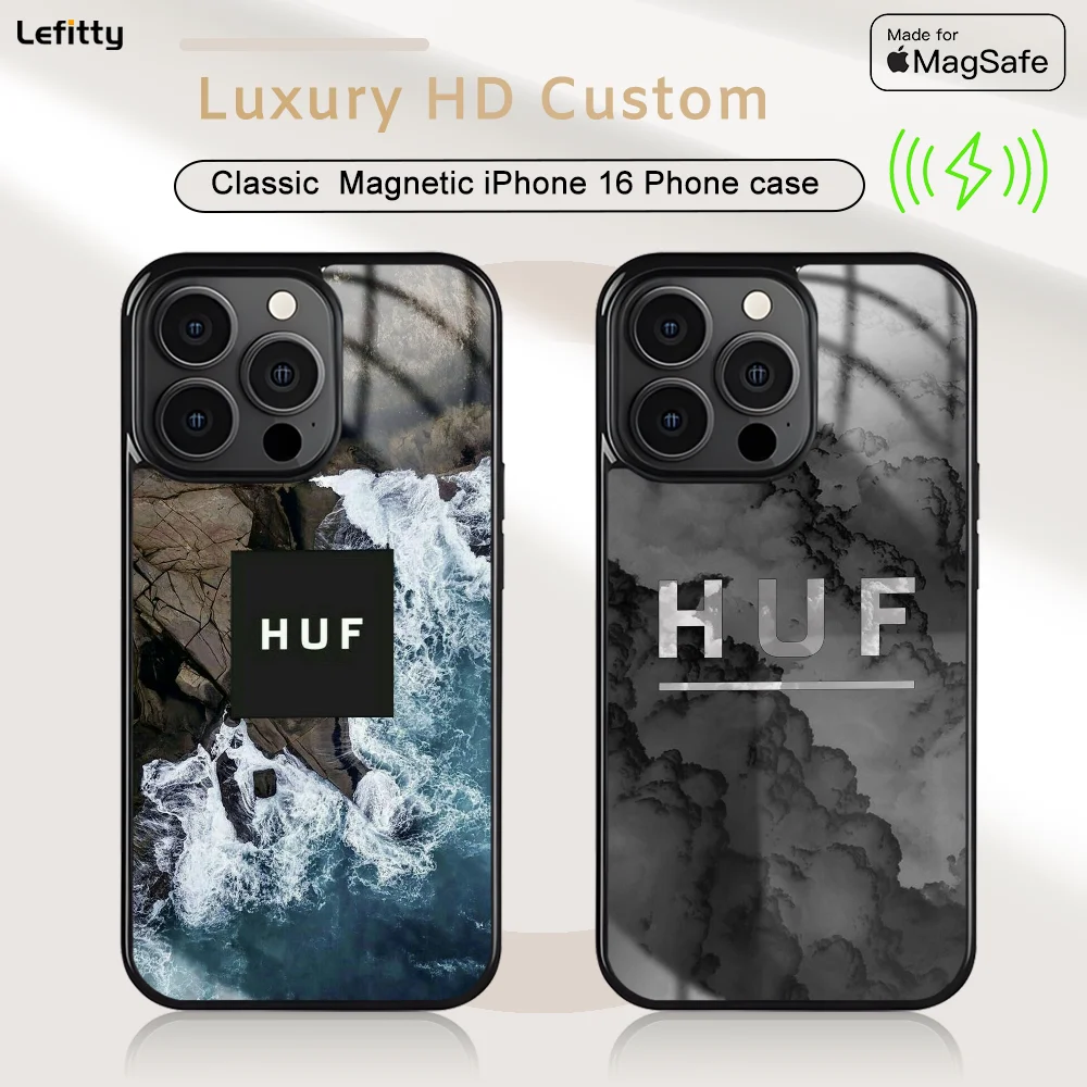 

Cool Hu-Fes Phone Case For iPhone 16 15 14 13 12 11 Pro Max Plus Mini Magnetic Magsafe Wireless Charging Cover