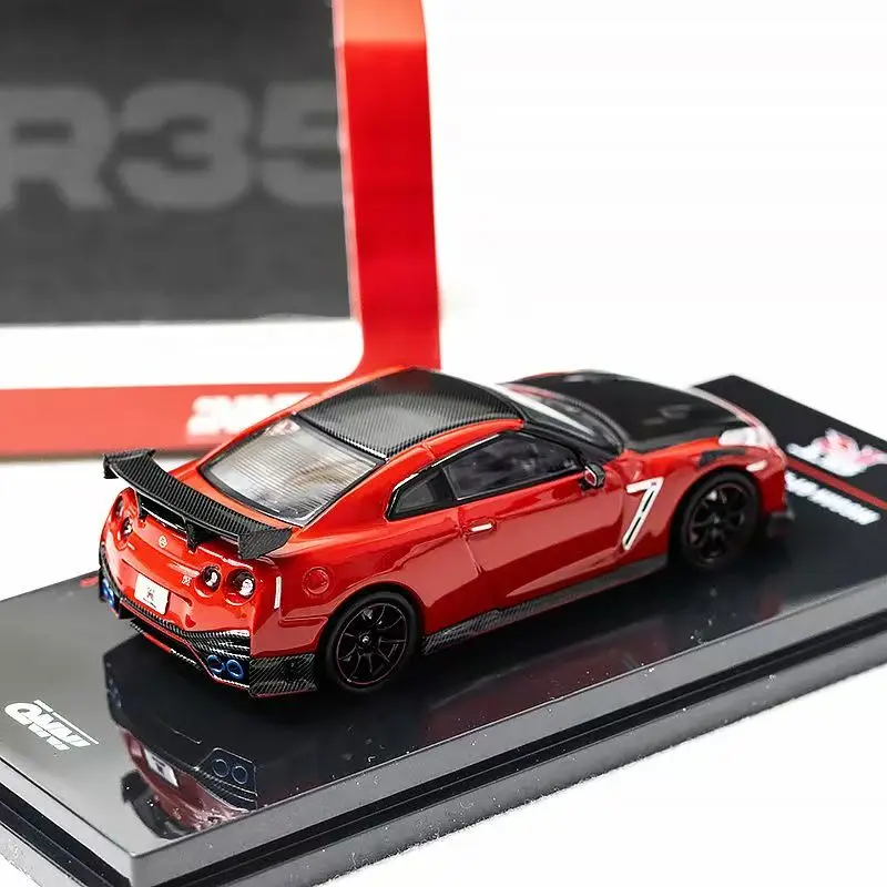 INNO 1/64 GTR R35 Rode Koolstof Legering Motorvoertuig Speelgoed spuitgieten Metalen Model Collectie Jongen Kerstcadeaus