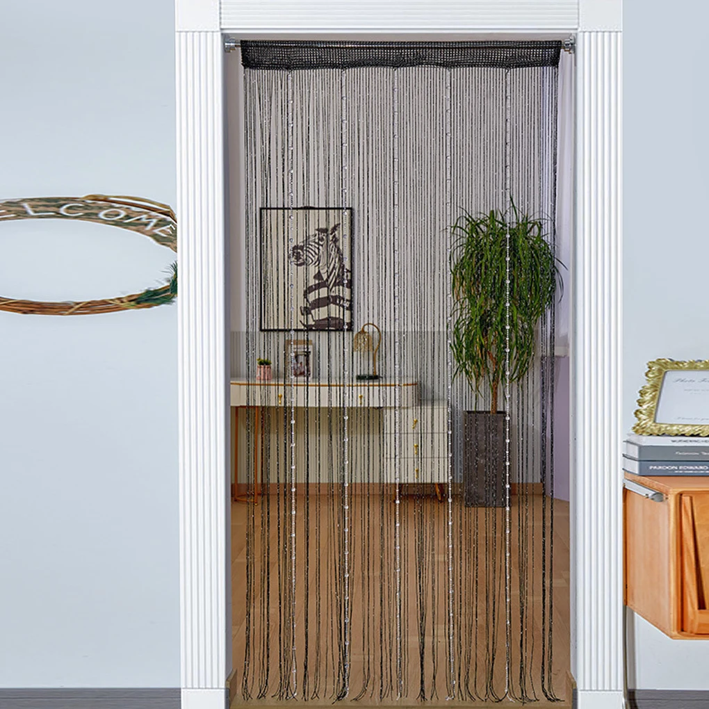 

Вертикальная дверная занавеска из хрустальных бусин с краем юбки. Элегантный декор комнаты, подходящий для комнаты. Каждая синяя 1*2м.