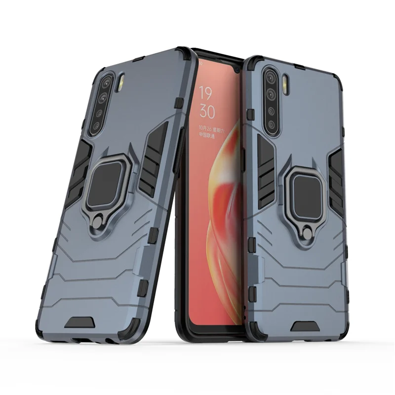 Per OPPO A91 custodia armatura anello di barretta Silicone antiurto paraurti custodia rigida per OPPO A91 custodia per telefono custodia per OPPO