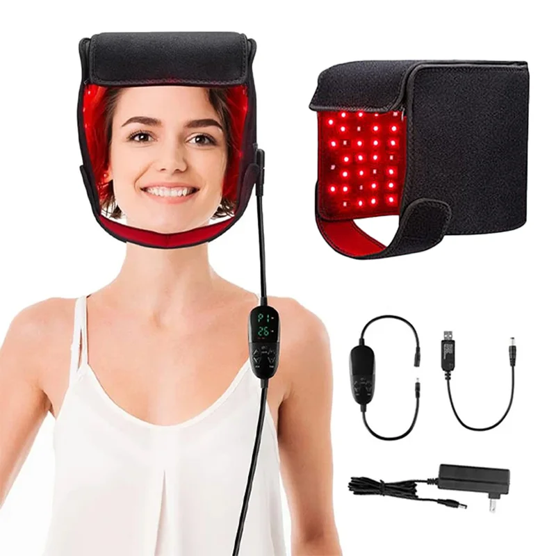 Kask Led czapka na porost włosów masaż głowy przeciw wypadaniu włosów Stress Relief elektryczny masażer do skóry głowy światło na podczerwień