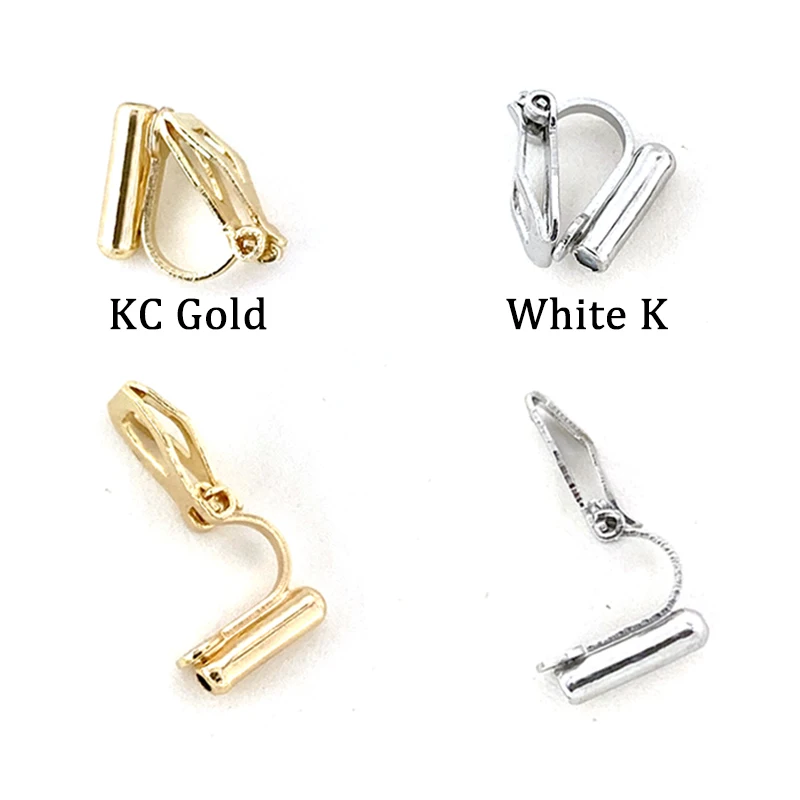 10 sztuk/partia trójkątny klips do ucha konwerter DIY ręcznie robione klipsy kolczyki konwertery Turn Studs srebrna igła do kolczyków Clip-On JF91