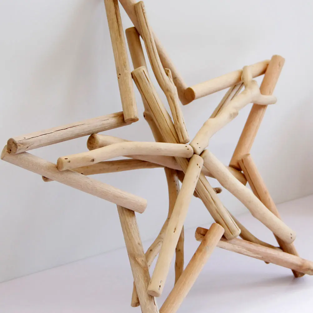 

1Pcs Wooden Five-Pointed Star Decor Home Christmas Party Ornament Desktop Decoration Craft Fine Workmanship Sturdy Xmas Adorn