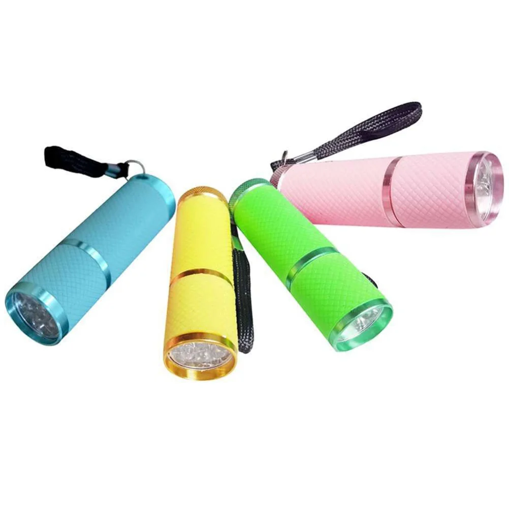 9 مصباح يدوي الشعلة ضوء الأشعة فوق البنفسجية سبائك الألومنيوم كشف المال المحمولة النشاط في الهواء الطلق الصيد ركوب الدراجات تسلق