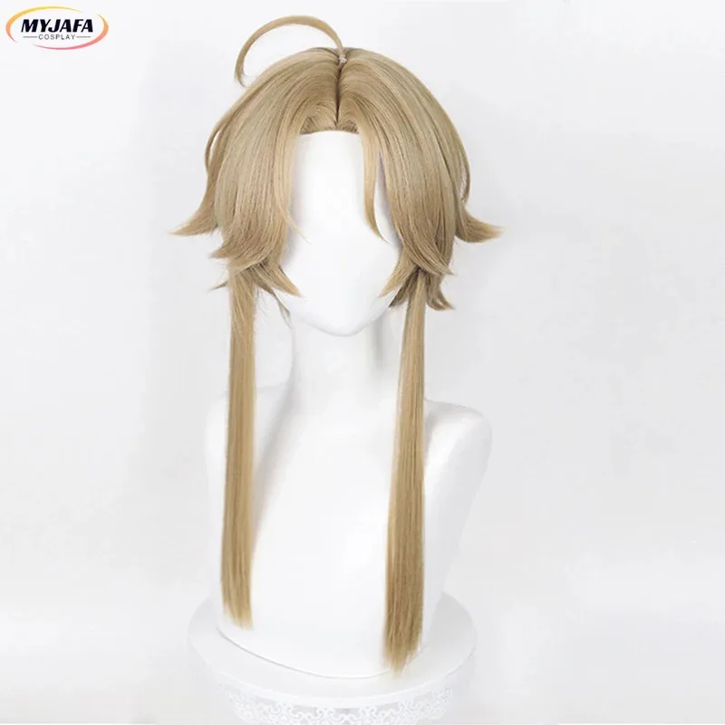 

2025 Yanqing Honkai Star Rail Cosplay 50cm Ponytail Linen Brown Heat Resistant Synthetic Hair Game Anime Wigs + Wig