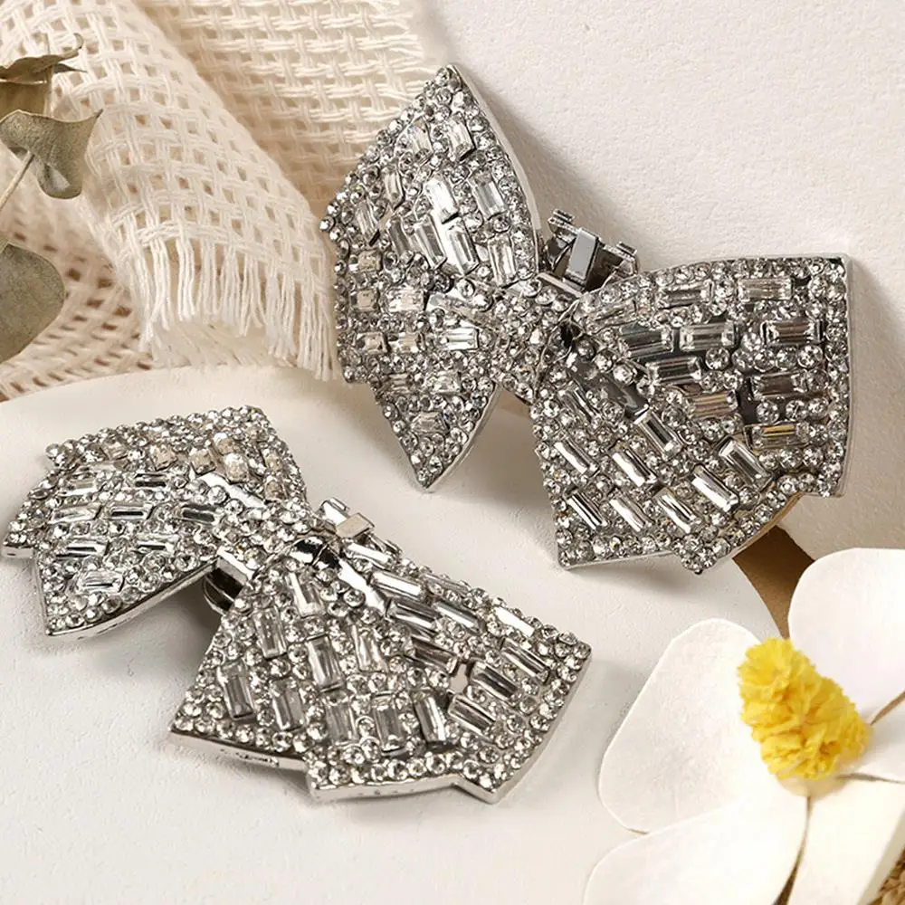 1 قطعة أحذية الزفاف لامعة ديكور الانحناء الأحذية الديكور مقاطع انفصال إبزيم حذاء عالية الكعب اكسسوارات الفتيات الأحذية الحلي