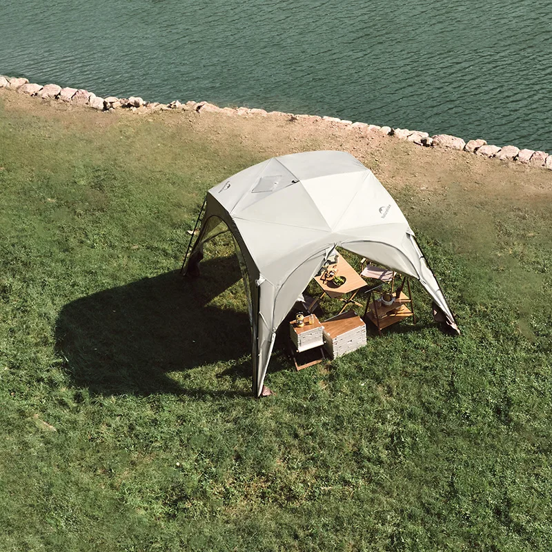 Naturehike-refugio solar para acampar, apertura rápida, diseño mejorado con cremallera, tela Oxford 150D, protector solar para 4-6 personas, dosel para pícnic al aire libre