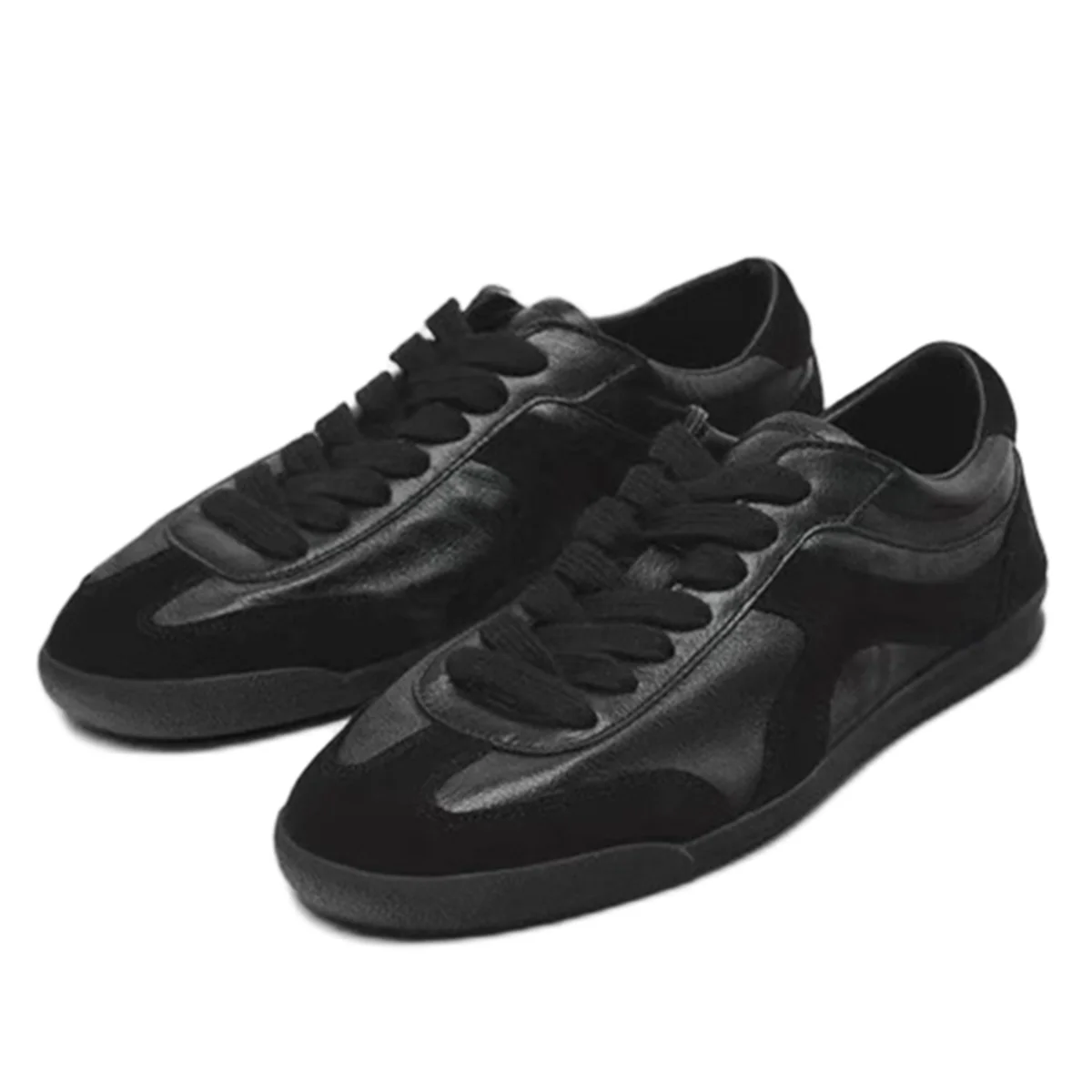 

Dave&Di Minimalist Genuine Leather Casual Shoes Women Flat Shoes Retro Color Matching Versatile Training Sneakers Shoes Women