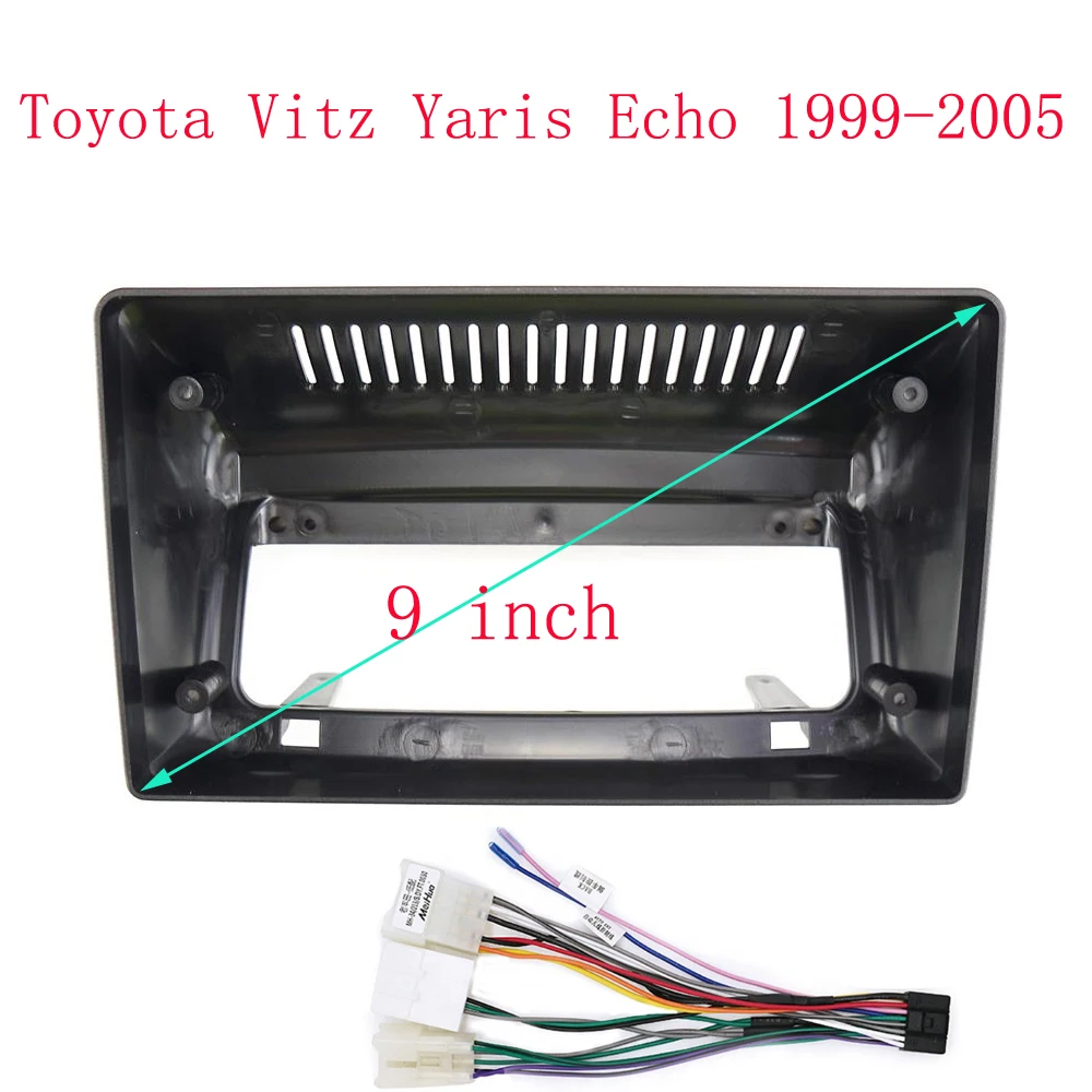 WQLSK, 2 DIN, 9 дюймов, автомобильная рамка, адаптер, Android радио приборная, комплект панели для Toyota Vitz Yaris, Echo 1999-2005