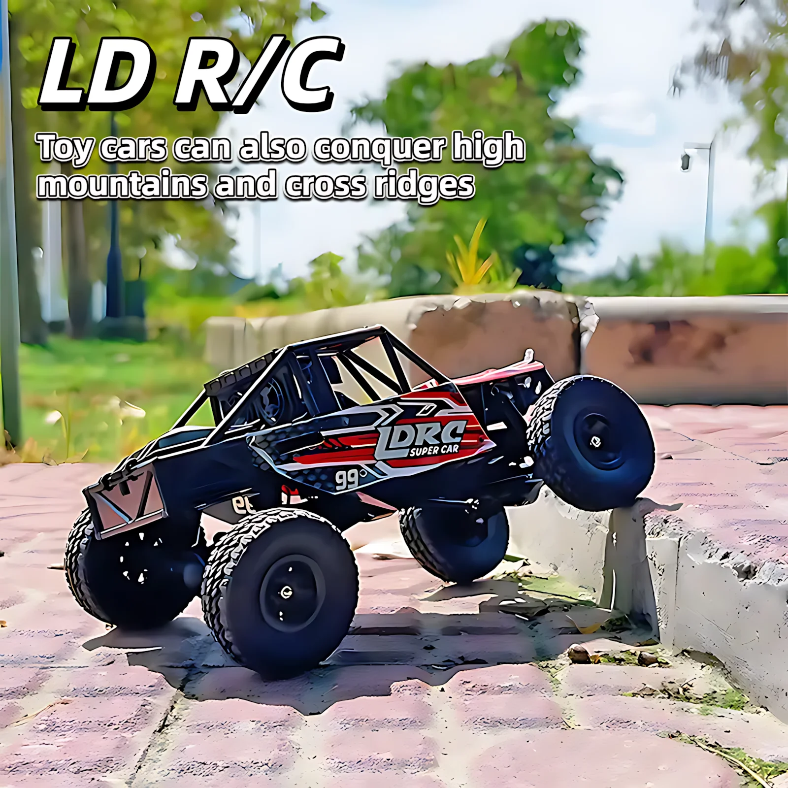 

LDRC 1:18 rc car 4x4 climbing 8-link full-scale off-road vehicle Car model with LED headlights