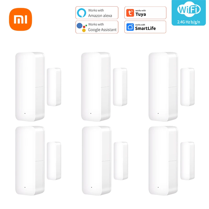 Xiaomi Tuya เครื่องตรวจจับประตูอัจฉริยะ, เครื่องตรวจจับประตูแบบเปิดปิดระบบรักษาความปลอดภัยในบ้านอัจฉริยะระบบเตือนภัยควบคุมแอปเพื่อชีวิตอัจฉริยะ