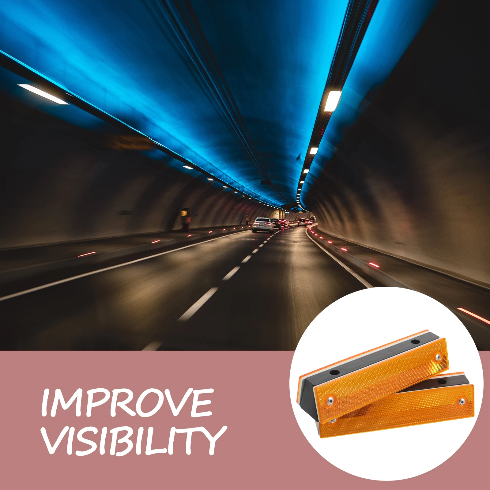 

4Pcs Rectangular Reflective Delineators Double-Sided Road Highway Garage Driveway Reflectors Reflective Delineators