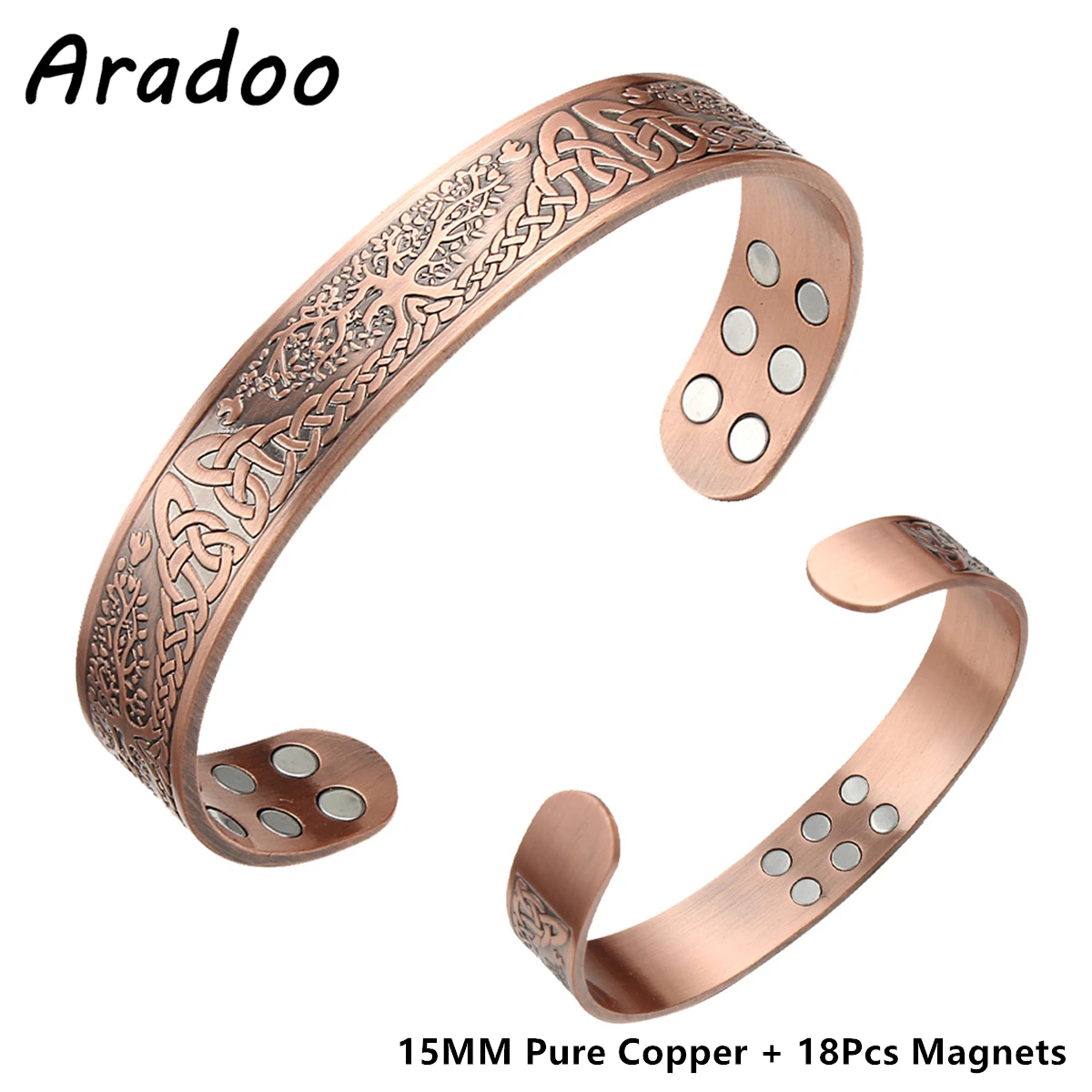 ARADOO Kupfer Magnetarmband Baum des Lebens 9