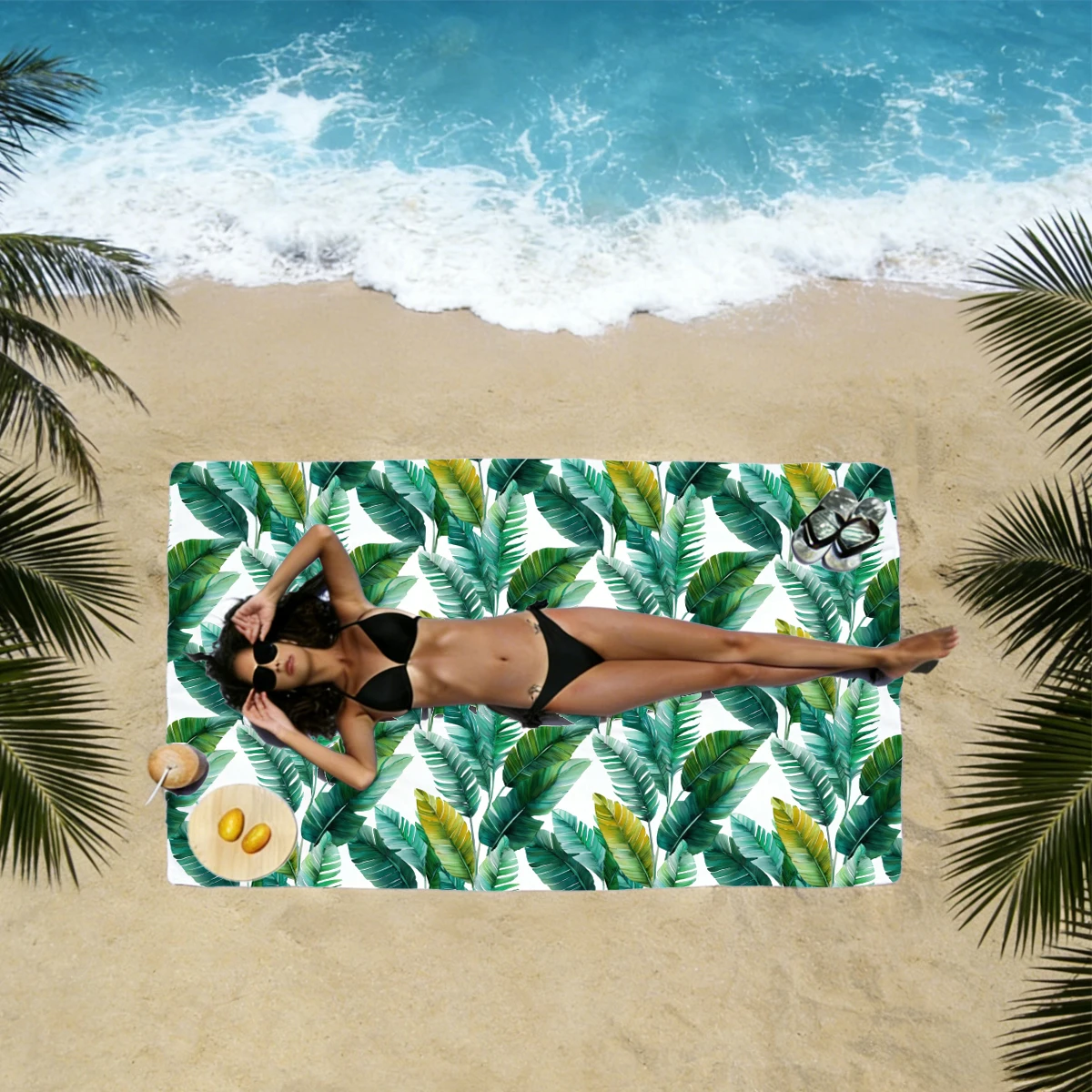 Thin Lightweight Microfiber Beach Towel Sand Free Quick Dry Absorbent Compact Towels for Swimming Pool Camping Towel for Beach